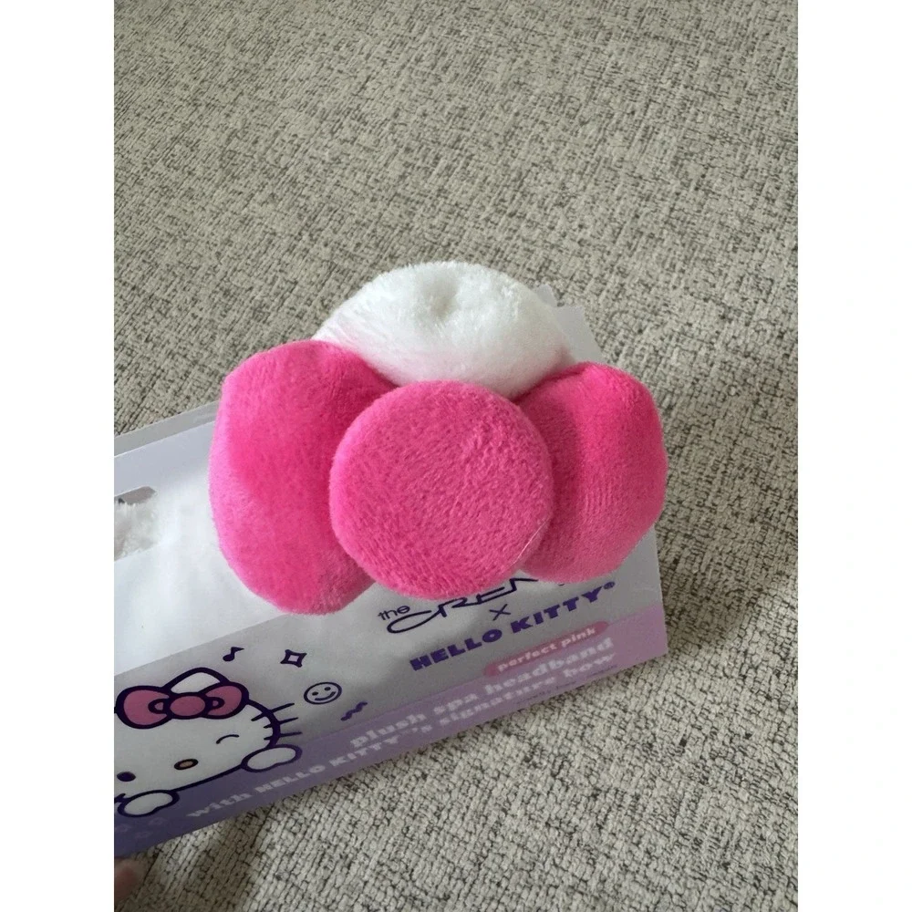 Hello Kitty New Plush Headband Spa Signature‎ Pink Bow  Sanrio